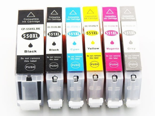 Zestaw tuszy PGI-550 + CLI-551 CMYK + Grey do drukarek Canon PIXMA MG – zamiennik DDPrint – wysoka wydajność