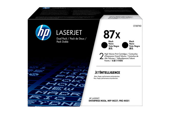 Oryginalny Toner Czarny HP LaserJet Enterprise M501, M506, M527 (87X CF287XD) (DWUPAK), kompatybilne z CF287X