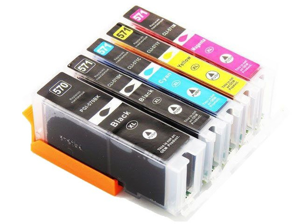 Zestaw tuszy PGI-570XL + CLI-571XL CMYK do drukarek Canon PIXMA MG / TS – zamiennik DDPrint – wysoka wydajność