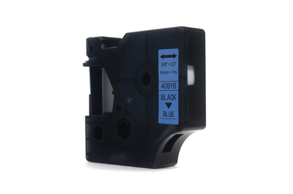 Taśma JetWorld Zamiennik Dymo D1 Czarny na Niebieskim 9mm x 7m  LM100 , LM120, LM150, LM160, LM200, LM210, LM210D, LM220, LM260, LM260P, LM260D, LM280, LM300, LM350, LM360D, LM420P, LM500TS (40916) (S0720710)