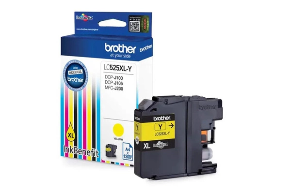 Brother LC-525XLY, LC525XLY 1,3k Yellow do Brother DCP-J105 J100 MFC-J200 Tusz Oryginalny