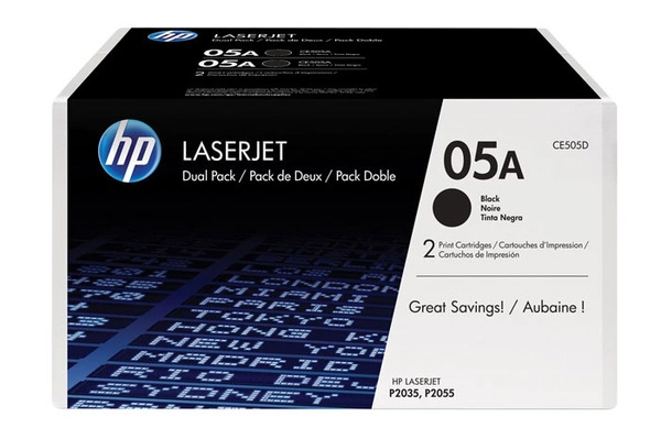 HP 05A CE505D (DWUPAK) 2x2,3k Black do HP LaserJet P2035 P2055 Toner Oryginalny