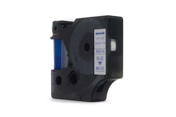 Taśma JetWorld Zamiennik Dymo D1 Niebieski na Białym 12mm x 7m LM100, LM100+, LM200, LM300, LM400, LM420P, LM350, LM350D, LM360D, LM450D, LM260P, LM120P, LM500TS, LM160, LM210D, LM280, LM150, LM220 (45014) (S0720540)