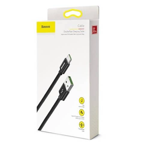 Baseus kabel Double Fast USB - USB-C 1,0 m 5A czarny