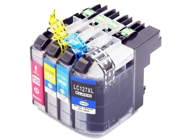Zestaw zamienników Brother LC127XL BK + LC125 CMY tusze marki DDPrint do Brother DCP J4110dw J4410dw MFC J4410dw J4510dw J6520dw J6920dw J6520dw