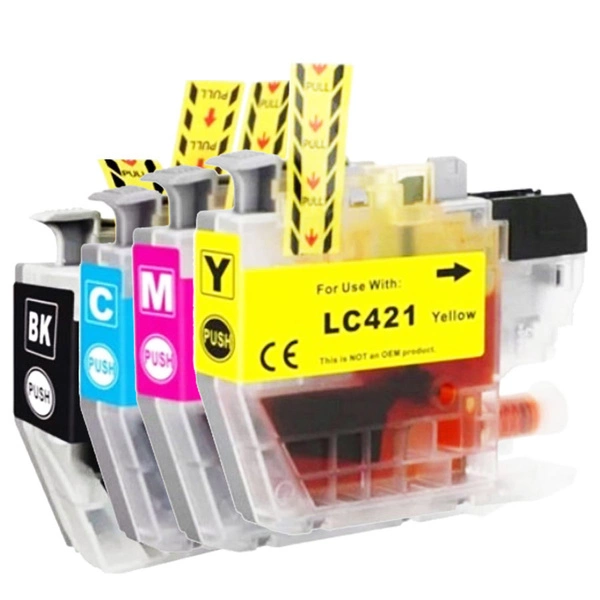 Zestaw tuszy LC421 CMYK do drukarek Brother DCP-J1050DW / J1140DW / MFC-J1010DW – zamiennik DDPrint – 33 ml