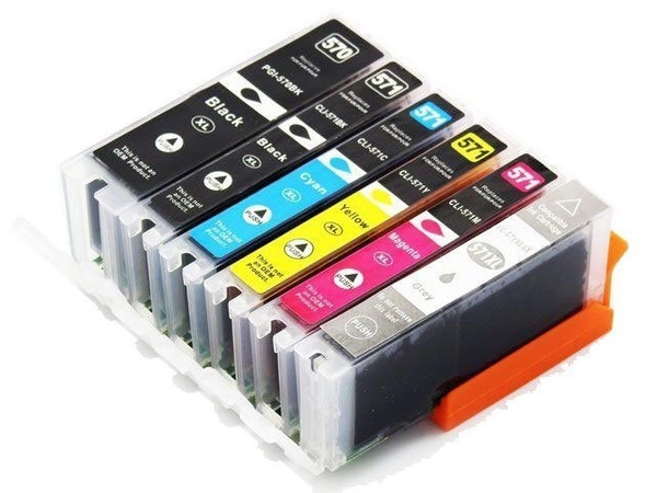 Zestaw tuszy PGI-570XL BK + CLI-571 CMYKGY do drukarek Canon PIXMA MG5750 / MG6850 / MG7750 – zamiennik DDPrint – komplet 6 tuszy