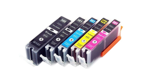 Zestaw tuszy PGI-580BK + CLI-581 CMYK do drukarek Canon PIXMA TS6250 / TS6350 / TS8150 – zamiennik DDPrint – komplet 5 tuszy
