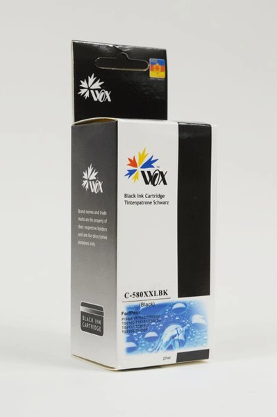 Tusz Wox Black CANON PGI580PGBK XXL zamiennik PGI-580PGBK XXL (1970C001) do Canon Pixma TS6250 TS6251 TS6300 TS6350 TS6351 TS8100 TS705a TS6350a