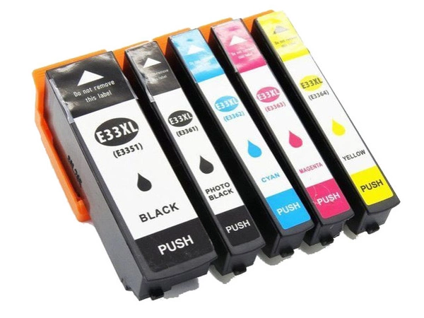 Tusz Epson 33XL T3351 / T3361–T3364 CMYK do drukarek Epson XP530 / XP630 / XP635 / XP830 – zamiennik DDPrint – komplet 5 szt.