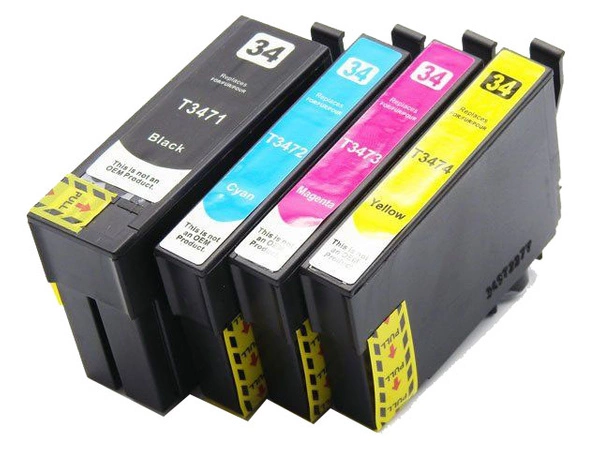 Zestaw tuszy 34XL CMYK do drukarek Epson WorkForce Pro WF-3720 / WF-3725 – zamiennik DDPrint – komplet 4 kolory